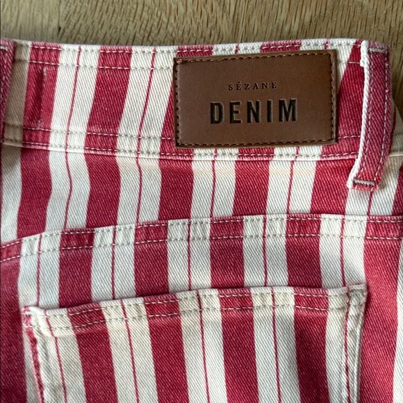 High-Rise Cream and Red Striped Wide-Leg Pants sezane - Picture 13 of 15